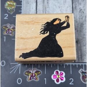 Inkadinkado Woman Kneeling Pleading Praying 375 Rubber Stamp Wood #Q35